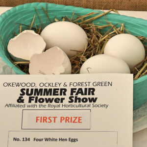 134 - Four White Hen Eggs