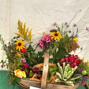 097 - Country Market in a Basket to include some fruit, veg. and/or nuts
